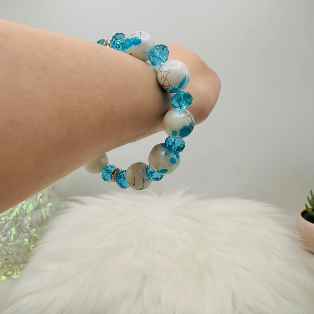 Colorful Beaded Glass Fashion Statement Stackable Bracelet Style 2